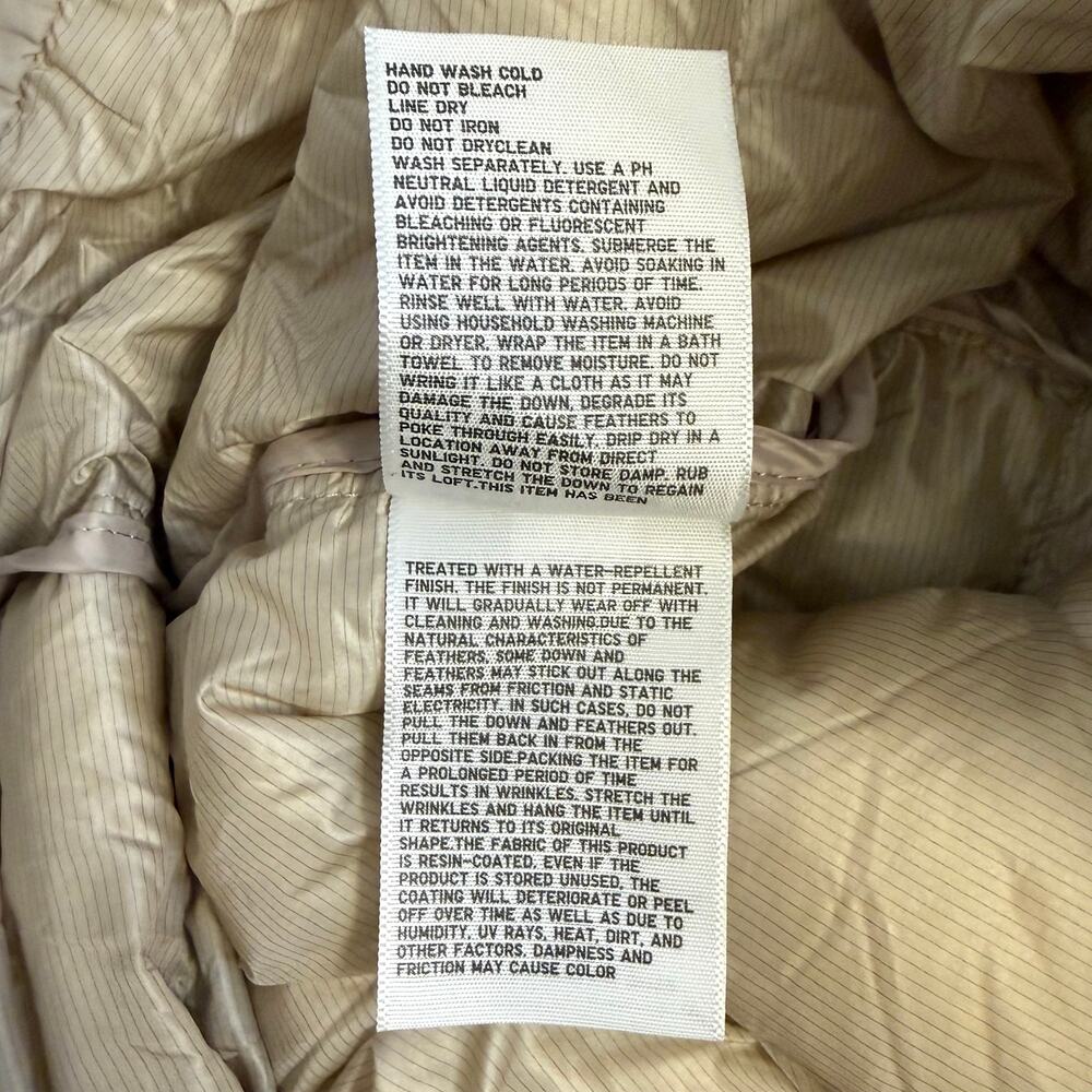 Uniqlo Ultra Light Long Genuine Down Coat Puffer Winter Nylon Beige Women's XS - Picture 8 of 11